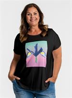 Gozzip - Gitte T-shirt, Sort med Print